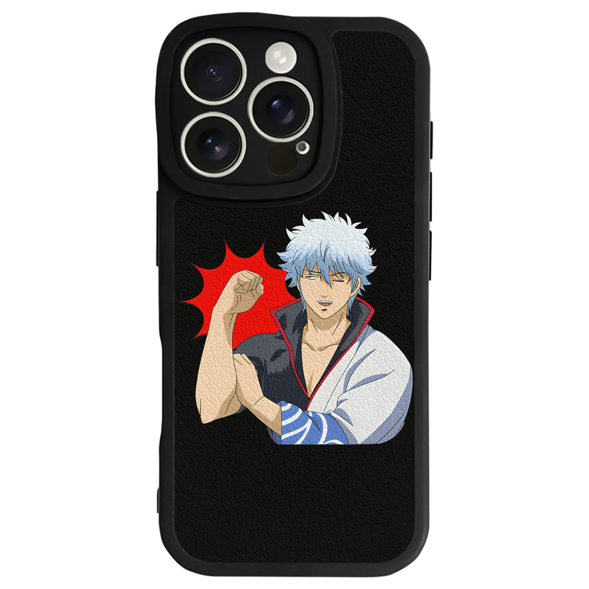 （画像用） ぎんたま 坂田銀時（さかたぎんとき） 神楽 志村新八（しむら しんぱち） GINTAMA Sakata Gintoki Kagura Shimura Shinpachi 【iPhone 16シリーズ対応】シリコンスマホケース（レザー調） 材質：シリコン